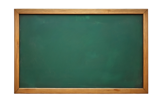 green chalkboard mockup with wooden frame isolated background
