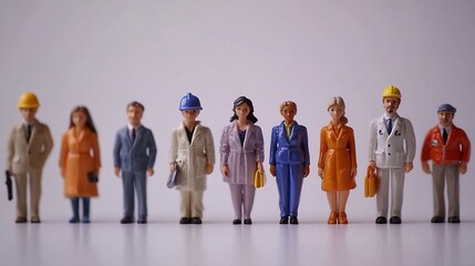 Choosing profession People of different occupations on light background : Generative AI