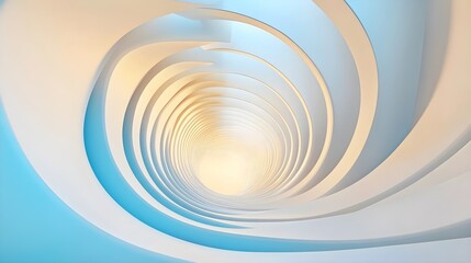 Obraz premium Abstract spiral design showcasing soft curves and a serene color palette, creating a calming visual experience.