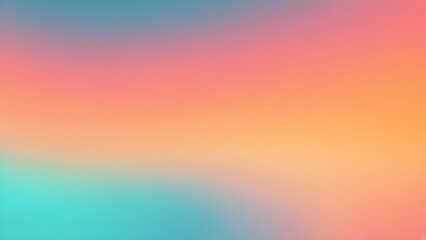 Obraz premium gradient background turquoise to tangerine pink color blur watercolor abstract banner