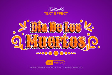 Dia De Los Muertos Text Effect 3D Style. Editable Text Effect.