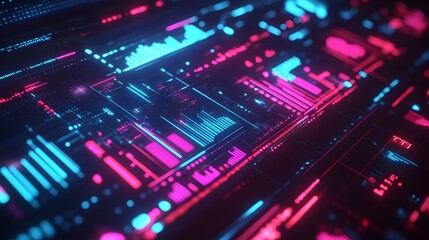 Futuristic Digital Dashboard with AI Powered Predictive Analytics and Data Visualizations