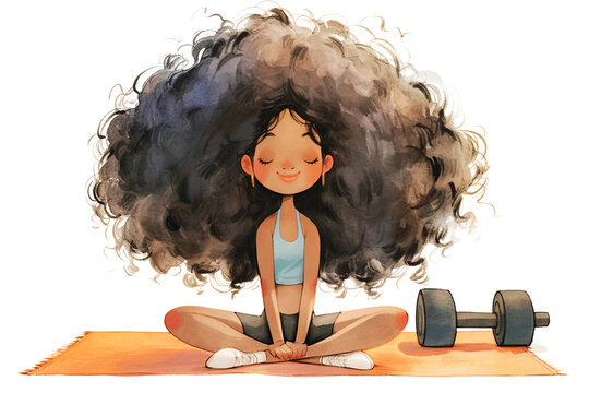 Embrace tranquility with this illustration of a meditative woman