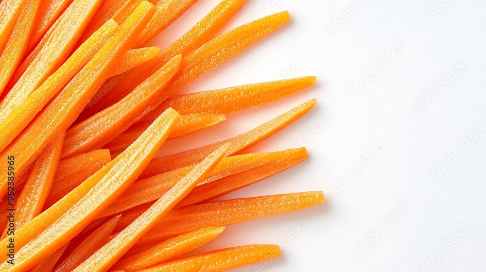 Poster carrot sticks isolated on white background top view flat lay : generative ai