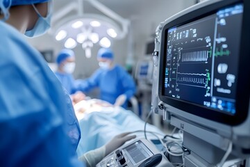 Close up View of Endoscope During Catheter Ablation Procedure with Medical Team and Patient