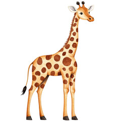 Obraz premium giraffe watercolor clipart, perfect for nursery, isolated on white background