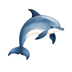 Fototapeta premium dolphin watercolor clipart, perfect for nursery, isolated on white background
