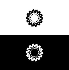 Black and white circle vector logo template design