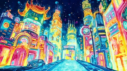 Obraz premium Glowing AI Powered Digital Twin of Futuristic City Showcasing Urban Planning and Management Simulation