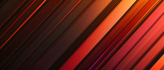 Obraz premium A flat illustration of a vibrant abstract background, diagonal stripes with a gradient transition from deep brown to dark red, fluid transitions, layered gradient effects, soft focus, rich color