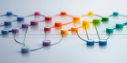 Flow chart. business background expressing new visual representing business profits, sales, and technology network research synergy in a colorful creative strategy plan. abstract background wallpaper.