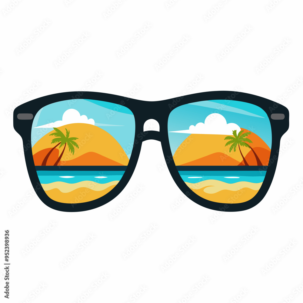 Wall mural summer vector, background with summer sunglasses