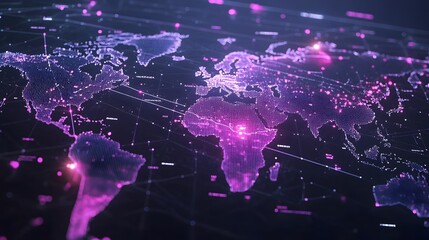 Interactive Global E Commerce Activity Map with Real Time Data Visualization and Futuristic High Tech Interface