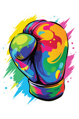 Fototapeta premium Watercolor boxing gloves vector illustration