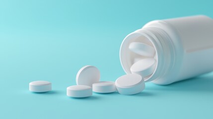White pills spill from bottle
