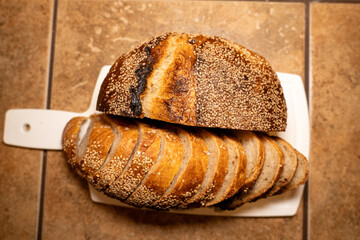 Freshly Sliced Artisan Sesame Bread 