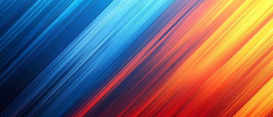 A flat vector illustration of a vibrant abstract background, diagonal stripes with a gradient transition from blue to red tones, evenly spaced and sharp-edged, dynamic flow. Soft gradient blending