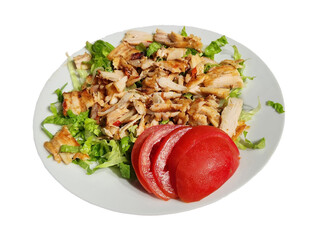 chicken doner on plate isolated