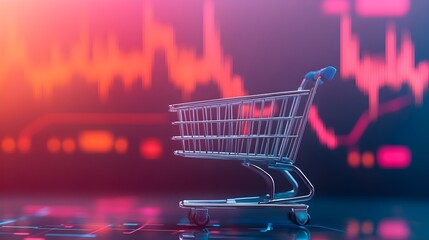 Shopping Cart & Stock Market Chart - Finance Concept