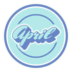 April Month Typography Sticker Pastel Color