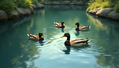 ducks on the water