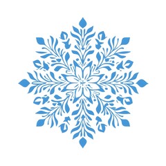 Mesmerizing Snowflake Design with Delicate Crystalline Patterns and Intricate Lacy Details on a Clean Minimalist White Background