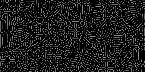 Abstract seamless turing pattern minimal organic geometric black background. white stock line abstract pattern Transparent monochrome striped texture, seamless pattern, modern stylish texture.