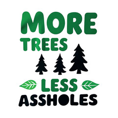 set of green christmas trees