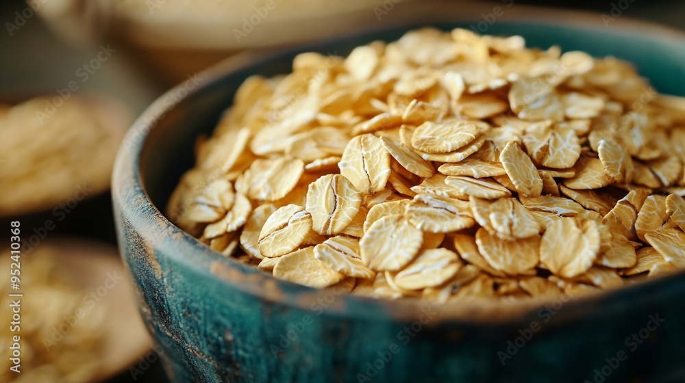 Poster oat flakes on isolated background : Generative AI