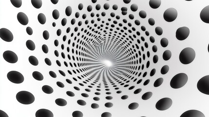 A pattern where polka dots slowly rotate, pulse, and change size in a hypnotic rhythm