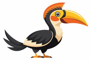 Great hornbill bird vector illustration 