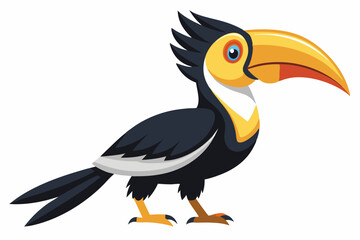 Great hornbill bird vector illustration 