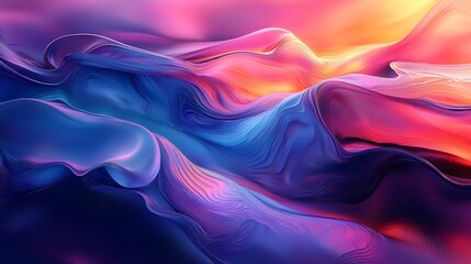 Obraz premium Vibrant colors flow and curve in a lively, wavy abstract background.