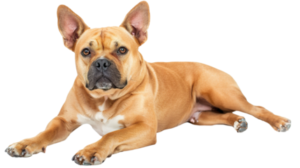 bulldog full body shot isolated on transparent background, PNG