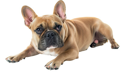 bulldog full body shot isolated on transparent background, PNG