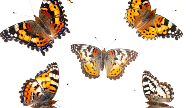 Butterflies isolated on transparent background, PNG