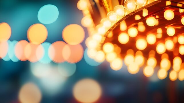 Warm Bokeh Lights, Nighttime Abstract, Festive Background