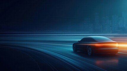 Obraz premium Information superhighway, data traffic, futuristic vision, flat design illustration
