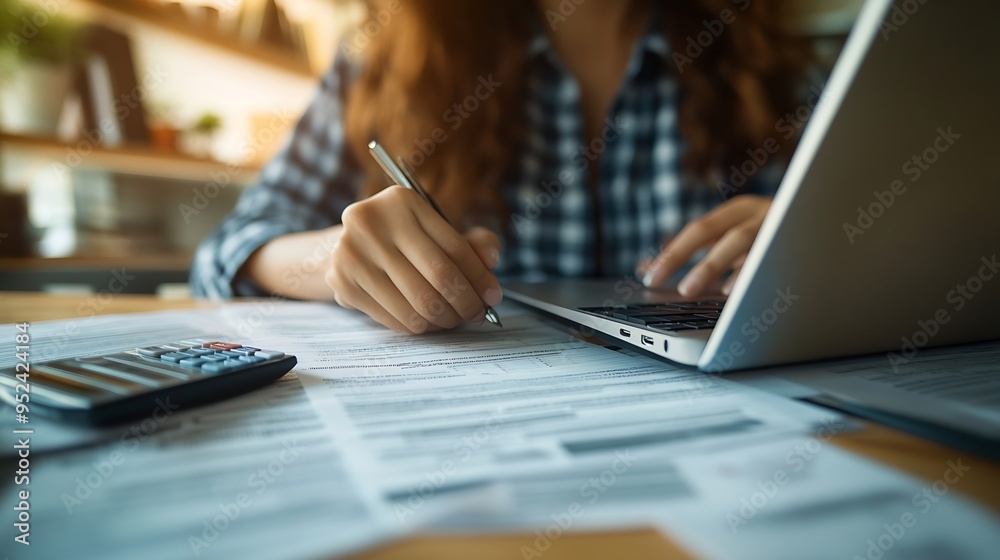 Aufkleber efiling taxpayer using a laptop to file taxes personal income tax return form online for tax payment
