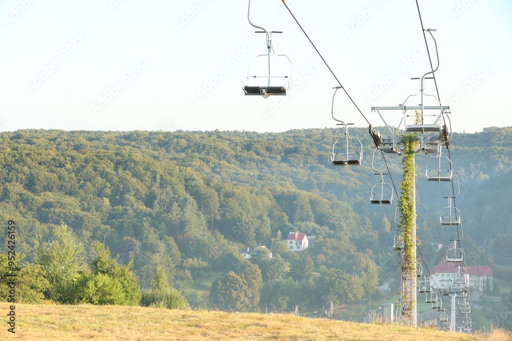 Canvas Prints Beautiful view of ski lift at mountain resort