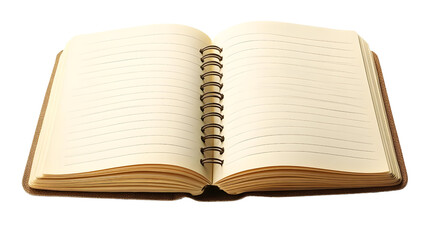 An open notebook with blank pages, ideal for note-taking, journaling, or creative writing.