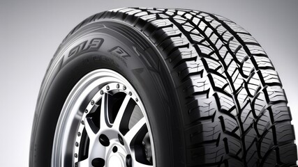 Obraz premium car wheel on a light background.