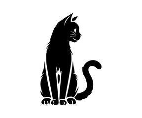 Vector illustration of a black cat silhouette, perfect for sleek and stylish projects. 