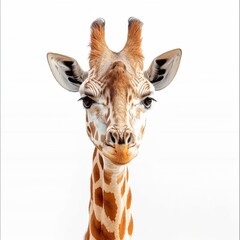 Fototapeta premium Close-Up Portrait of a Curious Giraffe