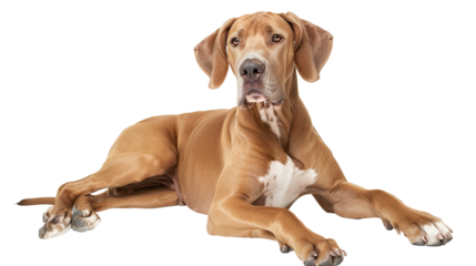 Great dan dog full body shot isolated on transparent background, PNG