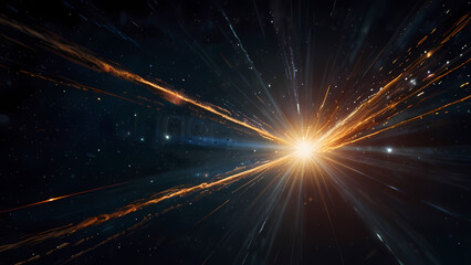 Abstract representation of a meteor traveling through space