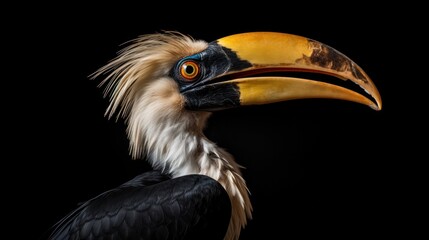 Obraz premium A hornbill carrying a small gift in its beak, representing the act of giving and the joy of sharing