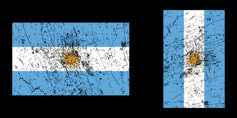 Argentina flag distressed grunge effect.