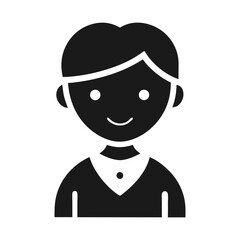 Happy boy with collar isolated on white