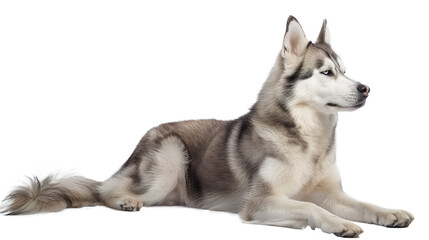 Fototapeta premium Husky dog full body shot isolated on transparent background, PNG